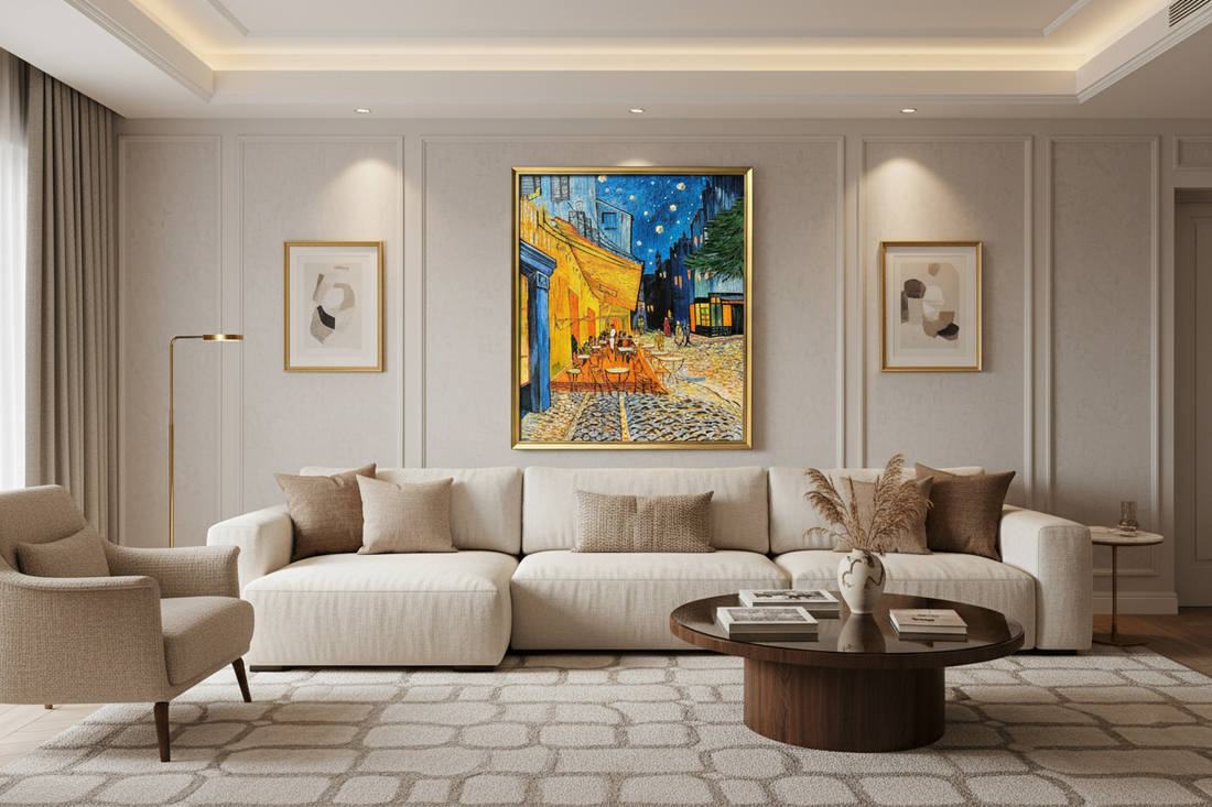 Van Gogh Cafe Terrace at Night handpainted oil reproduction, classic wall art for modern living room decor