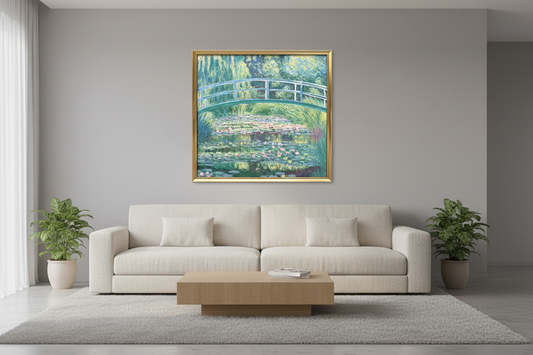 Monet Japanese Footbridge hand-painted oil painting reproduction — Impressionist garden art for home decor