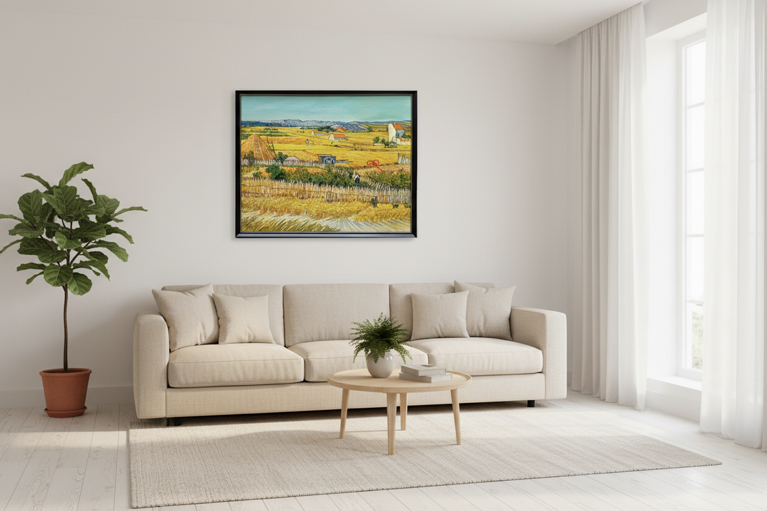 Van Gogh Wheat Fields hand-painted oil painting reproduction — paintings made from Saint-Paul-de-Mausole asylum window