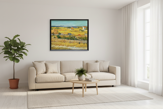 Van Gogh Wheat Fields hand-painted oil painting reproduction — paintings made from Saint-Paul-de-Mausole asylum window