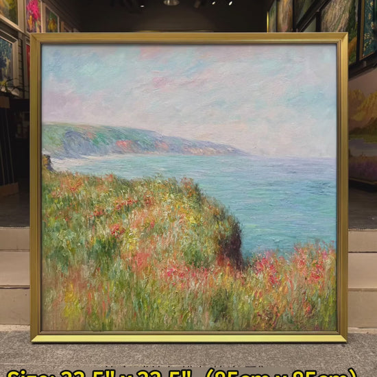 Claude Monet Cliff at Pourville oil painting reproduction, framed landscape wall art