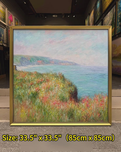 Claude Monet Cliff at Pourville oil painting reproduction, framed landscape wall art