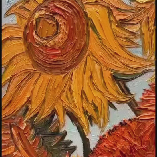 Hand-painted Van Gogh Sunflowers oil painting, luxury museum-quality wall art for home interior decor