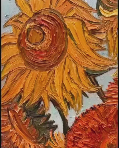 Hand-painted Van Gogh Sunflowers oil painting, luxury museum-quality wall art for home interior decor