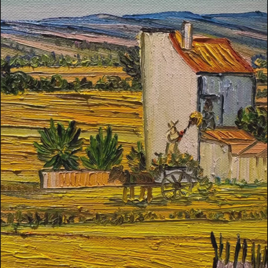 Video of Vincent van Gogh The Harvest oil painting details, hand-painted wall art